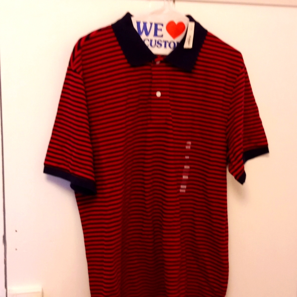 Joe Fresh red and navy polo